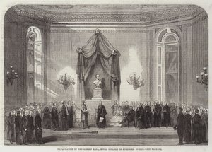 Albert Hallin avajaiset, Royal College of Surgeons, Dublin (kaiverrus) tekijältä English School