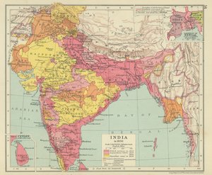 Intia vuonna 1858 (värilitro) tekijältä English School