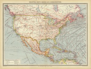 Teollinen Pohjois-Amerikka viestinnällä (väri litho) tekijältä English School