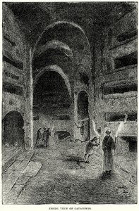 Katakombien sisäkuva (kaiverrus) tekijältä English School