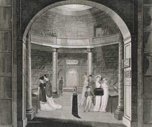 Sisäkuva Leverian-museosta, 1806 tekijältä English School