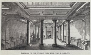 Lontoon maissipörssin sisustus, Mark-Lane (kaiverrus) tekijältä English School