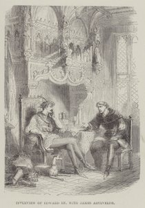 Edward III:n haastattelu James Artevelden kanssa (kaiverrus) tekijältä English School