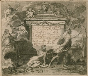 Kutsu herra Nicholsonin hautajaisiin St Alphagessa, Lontoon muurilla vuonna 1753 tekijältä English School