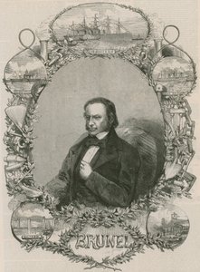 Isambard Kingdom Brunel joidenkin saavutustensa ympäröimänä tekijältä English School