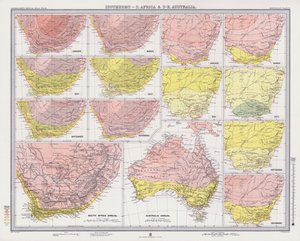 Isotermit, Etelä-Afrikka ja Kaakkois-Australia (värilitho) tekijältä English School