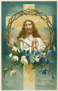 Jeesus Kristus, risti ja orjantappuroiden kruunu (kromoliitti) tekijältä English School