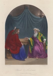 Jeesus Kristus ja Nikodeemus (värillinen kaiverrus) tekijältä English School
