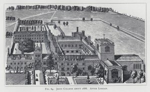 Jesus College noin 1688, Logganin jälkeen (kaiverrus) tekijältä English School