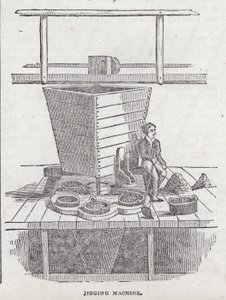 Jigging kone, Cornish kuparikaivos (kaiverrus) tekijältä English School
