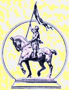 Joan of Arc, H. O. Arnold-Forsterin kuvitus Englannin historiaan, julkaistu 1897 (digitaalisesti paranneltu kuva) tekijältä English School