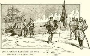 John Cabot laskeutumassa Labradorin rannoille tekijältä English School