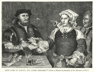 John Duke of Albany ja Queen Margaret (kaiverrus) tekijältä English School