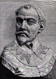 John Hawkinsin (1532-95) kuvitus Amerikan Narrative and Critical History of America, 1886, III osasta tekijältä English School