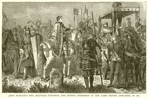 John Hunyadis Son, Matthias Corvinus ja George Podiebrad leirillä ennen Spielbergiä vuonna 1468 tekijältä English School