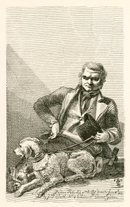 John MacNally, Tyrone County, kahden koiransa Boxer ja Rover kanssa tekijältä English School