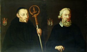 John Placid (1599-1681) ja hänen veljensä Sir Thomas Gascoigne, 2. Baronet (n. 1593-1686) (öljy kankaalle) tekijältä English School
