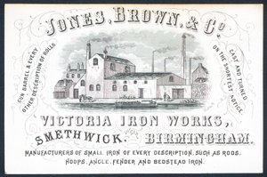 Jones, Brown & Co, Victoria Iron Works, kauppakortti tekijältä English School