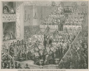 Julliensin konserttiorkesteri ja neljä sotilasbändiä Covent Garden Theatressa tekijältä English School