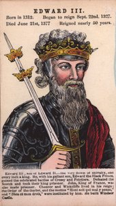 Kuningas Edward III (värillinen kaiverrus) tekijältä English School