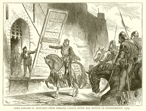 Kuningas Edward II karkotettiin Stirlingin linnasta Bannockburnin taistelun jälkeen, 1314