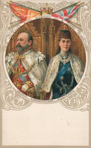 Kuningas Edward VII ja kuningatar Alexandra tekijältä English School