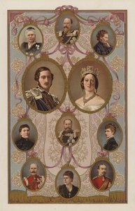 Kuningas Edward VII:n sukulaiset (väri litho) tekijältä English School