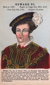 Kuningas Edward VI (värillinen kaiverrus) tekijältä English School