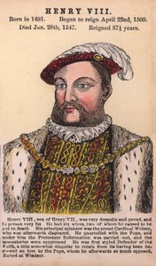 Kuningas Henrik VIII (värillinen kaiverrus) tekijältä English School