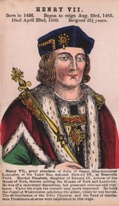 Kuningas Henrik VII (värillinen kaiverrus) tekijältä English School