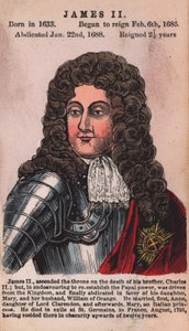 King James II (värillinen kaiverrus) tekijältä English School