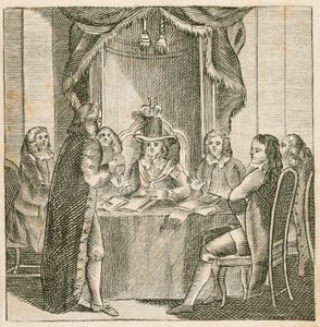 Kuningas James II saa tiedustelutiedot William of Orangen suunnittelemasta hyökkäyksestä tekijältä English School