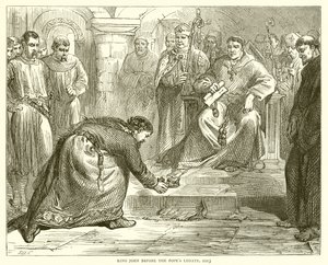 Kuningas Johannes paavien legaatin edessä, 1213 tekijältä English School