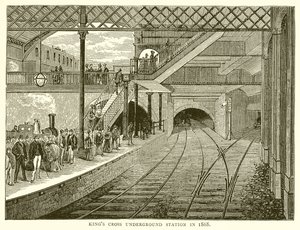 Kings Crossin metroasema vuonna 1868 tekijältä English School