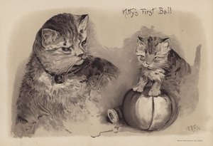 Kittyn ensimmäiset tanssiaiset (chromolitho) tekijältä English School