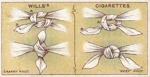 Solmut, nro 6 Willss Cigarettes -korttien First Aid -sarjasta, 1913 tekijältä English School