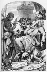 La Vie et la Mort du roi Jean (Kuningas Johnin elämä ja kuolema) - (John Lackland) Kuvitus julkaisussa "" William Shakespearen teokset valmistuvat"" 1866 - Tämän painoksen kuvitukset ja yleinen muoto on lainattu Cassellin kuvittamasta Shakespearesta, pub tekijältä English School