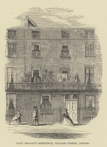 Lady Morganin asuinpaikka, William Street, Lontoo (kaiverrus) tekijältä English School