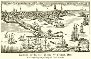 Brittijoukkojen maihinnousu Bostonissa, 1768 tekijältä English School