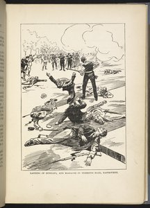 "Venäläisten maihinnousu ja verilöyly Terminus Roadilla, Eastbourne", kuvitus William Le Queux