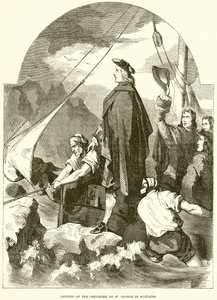Chevalier de St. Georgen laskeutuminen Skotlannissa tekijältä English School