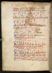 Lansdowne 763, f.112v, 1500-luvulla melko vellum-paperille kirjoitettu osa, joka sisältää ikivanhoja ja erittäin mielenkiintoisia eri kirjoittajien musiikillisia tutkielmia. tekijältä English School