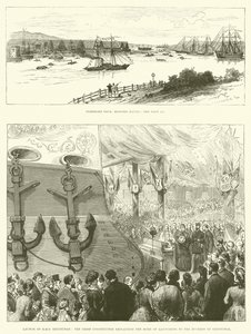 HMS Edinburghin lanseeraus Pembroke Dockissa, Milford Havenissa (kaiverrus) tekijältä English School