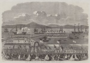 Albert Harbour -sataman peruskiven laskeminen, Greenock (kaiverrus) tekijältä English School