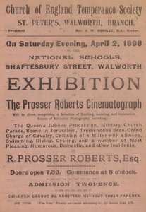 Prosser Roberts Cinematographin näyttelyä mainostava esite tekijältä English School