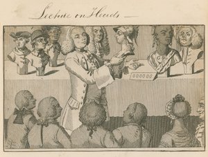 Luento päistä, Long Roomissa, vastapäätä Sadlers Wellsiä, 20. kesäkuuta 1765 tekijältä English School