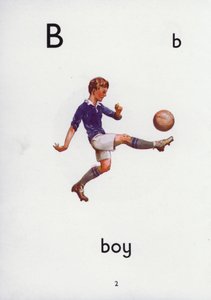 B-kirjain, poika (väri litho) tekijältä English School