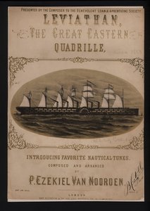 Leviathan, The Great Eastern, viktoriaaninen nuottien kansi (litho) tekijältä English School