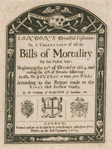 Londons Dreadful Visitation; tai Kokoelma Bills of Mortality tekijältä English School