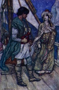 Lordi Byron, Conrad ja Gulnare (väri litho) tekijältä English School